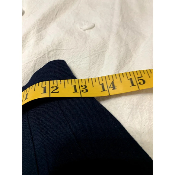 Talbots Wrap Skirt Size 6 100% Wool Navy Pleated Fringe Preppy Academia - Picture 3 of 9